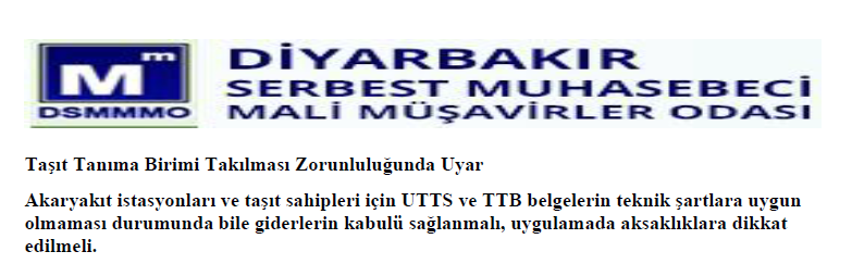 Taşıt Tanıma Birimi Takılması Zorunluluğunda Uyar